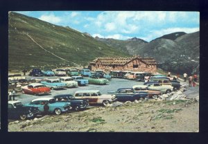 Fall River Pass, Colorado/CO Postcard, Museum & Store, 1950's Cars, Rocky Mnts