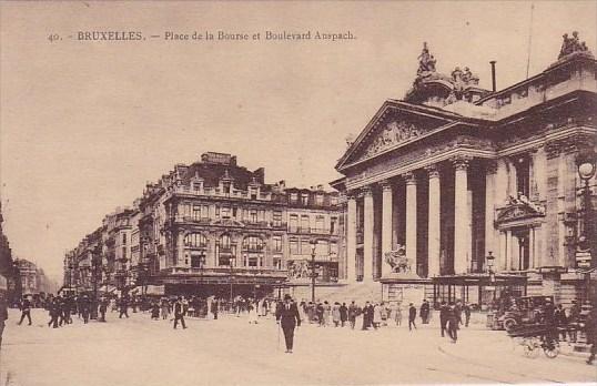 Belgium Brussells Place De La Bourse Et Boulevard Anspach