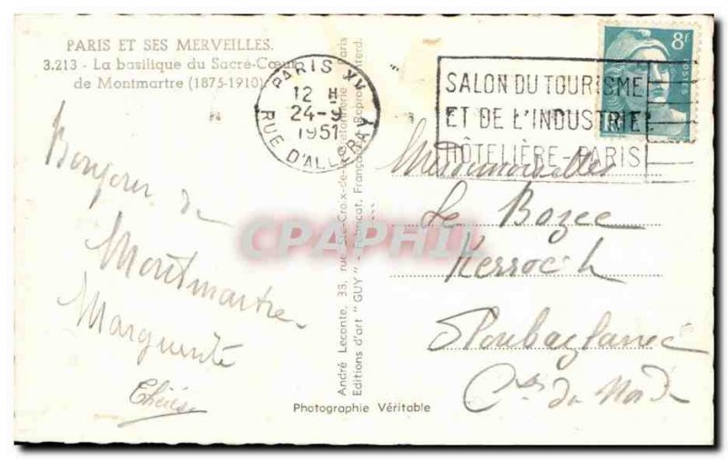 Old Postcard Paris Montmartre Sacre Coeur