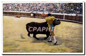 Old Postcard Corrida de Toros Paso por alto (bull bullfight)