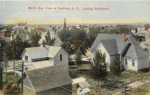 Wheelock Postcard Bird's Eye View of Redfield SD Looking Southwest Spink County