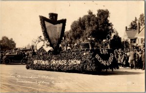 RPPC Rose Parade San Bernardino Orange Show Float Pasadena CA c1923 Postcard S30