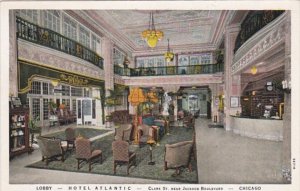 Illinois Chicago Hotel Atlantic Lobby Curteich