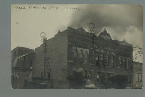 Mitchell SOUTH DAKOTA RPPC 1914 FIRE at GALE THEATER Theatre RUINS Main Street