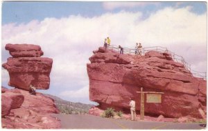 Balanced Rock And Steamboat Rock, Colorado, Vintage 1952 Chrome Postcard