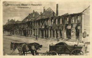 poland germany, HOHENSTEIN OLSZTYNEK, Destroyed Houses (1915) East Prussia