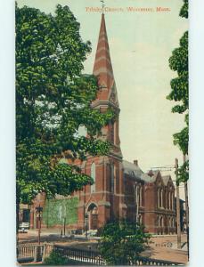 Divided-Back CHURCH SCENE Worcester Massachusetts MA p5197