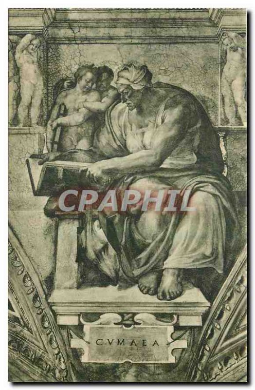 Postcard Old Citta del Vaticano Cappelle Sistina Michelangelo The Cumaean Sibyl