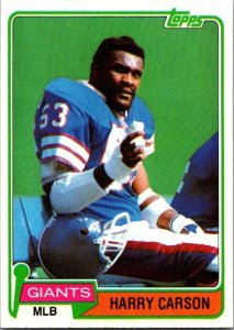 1981 Topps Football Card Harry Carson New York Giants sk10281