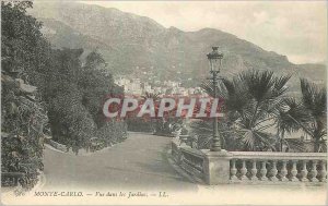 Old Postcard Monte Carlo View in gardens