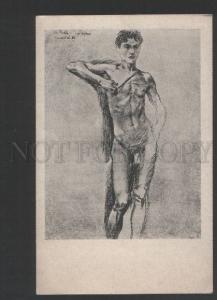 119783 NUDE Young Man by PREISLER Vintage PC