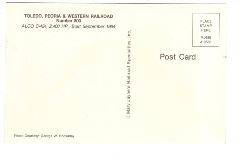 Toledo, Peoria & Western Railroad Train,