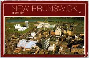 VINTAGE POSTCARD BIRD'S EYE VIEW OF NEW BRUNSWICK CENTER NEW JERSEY