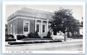 TROY, OH Ohio ~ Street Scene  U.S. POST OFFICE  c1940s Miami County  Postcard