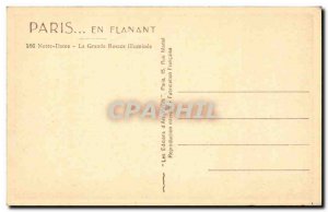 Paris Old Postcard Notre Dame illuminated Big rosette