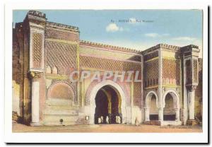 Morocco Meknes Postcard Old bab Manseur