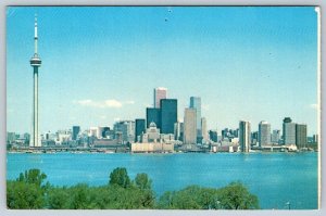 CN Tower And Skyline, Toronto Ontario Canada, Vintage 1976 Chrome Postcard #2