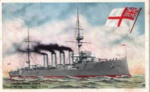 Postcard Royal Navy Battleship English Cruiser Antrim c1900s