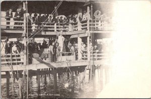 Hauling Nets on Pier, Atlantic City NJ Vintage Postcard X45