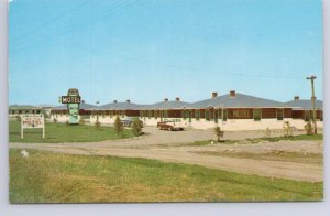 Blue Village Motel, Calgary, Alberta, Vintage Chrome Postcard