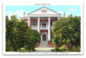 Postcard Ante-Bellum Mansion On Site Of Fort Rosalie Natchez Miss. Mississippi