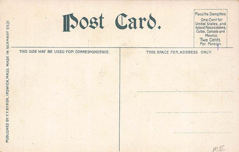 Ipswich MA Railroad Station Train Depot & Square Postcard