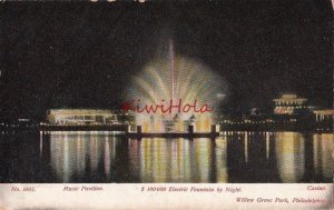 Postcard Willow Grove Park Philadelphia PA Music Pavilion Fountain Casino