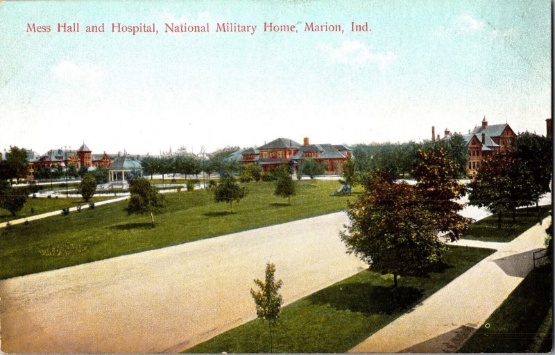 Mess Hall and Hospital, National Military Home, Marion IN Vintage Postcard K55