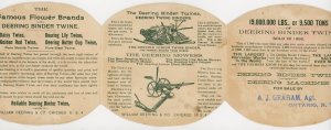 1870s-80s Deering Bindertwine  Panel Foldout Victorian Ad Card #8F
