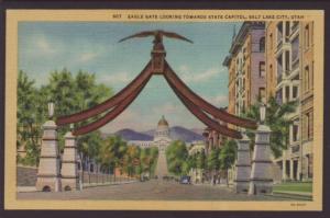 Eagle Gate Looking Towards Capitol Salt Lake Postcard 4319