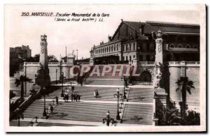 Old Postcard Marseille Escalier Monumental de la Gare