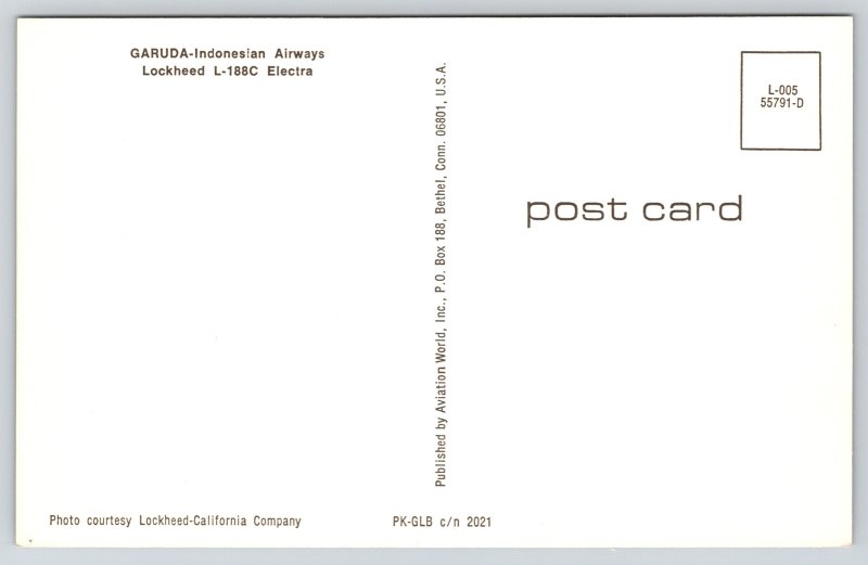 Planes~Garuda Indonesian Airways Lockheed L-188C Electra~Vintage Postcard