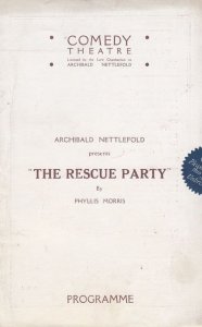 The Rescue Party Marie Ney Nora Nicholson Comedy Theatre London Programme