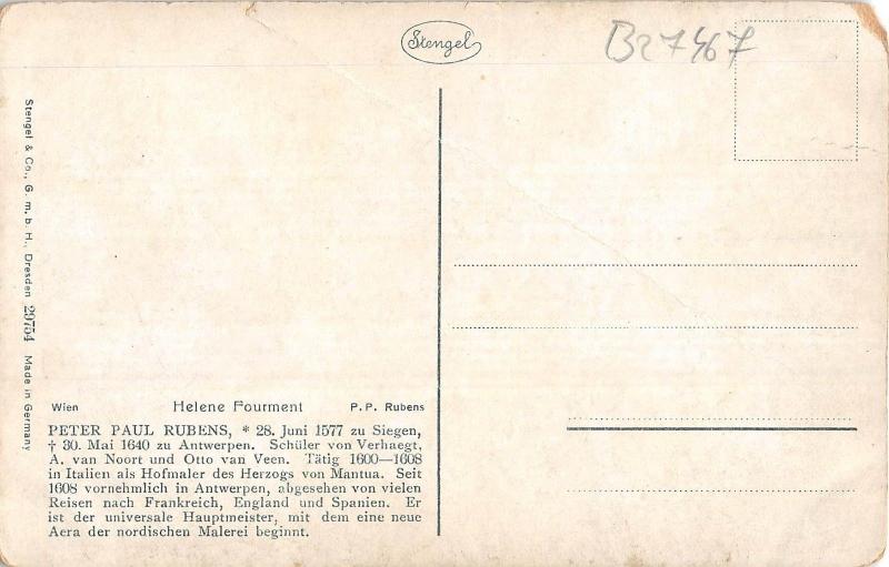 B27467 Art Peintures & Tableaux Peter Paul Rubens Helene Fourment