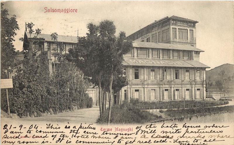 Vintage Postcard Salsomaggiore Terme Magnaghi Parma Italy Bath House