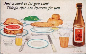Food Pie Beer Ale Chicken Eggs Meat 'In Store For You' Stocker Shaw Postcard F93