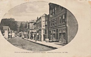 MARLINTON WV WEST VIRGINIA~MAIN ST-STOREFRONTS~1908 S B WALLACE PHOTO POSTCARD