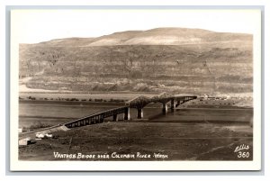 RPPC Vantage Bridge Columbia River Washington WA Ellis Photo 360 Postcard R7