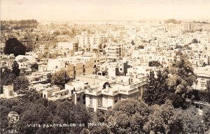 Mexico City Mexico 1940s RPPC Real Photo Postcard Panoramic Vista