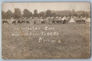 c1910's 7th Infantry Camp West View From T & OCRY Dunkirk OH RPPC Photo Postcard