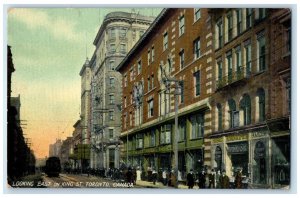 1910 Looking East on King Street Toronto Quebec Canada Antique Posted Postcard