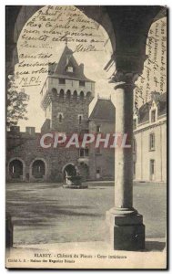 Old Postcard Chateau du Plessis Blanzy Inner Court