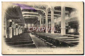 Postcard Old Honfleur Interior of The Church of St. Catherine