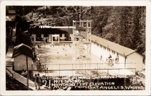 Olympic Hot Springs Swimming Pool WA near Port Angeles Fehly RPPC Postcard H35