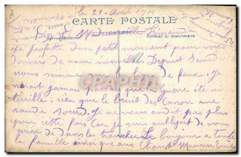 Old Postcard Militaria During Halt Flag