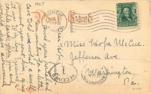 Hotel Delaware Muncie Indiana 1907 Postcard Penzel 12693