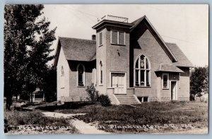 Plankington South Dakota SD Postcard RPPC Photo Presbyterian Church 1927 Vintage