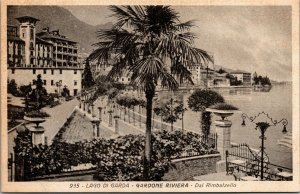Vtg Italy Lago du Garda Gardone Riviera Dal Rimbalzello Postcard