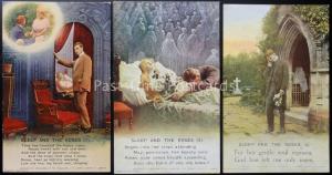 SLEEP AND THE ROSES Bamforth & Co Song Cards set of 3 No 4796/1/2/3