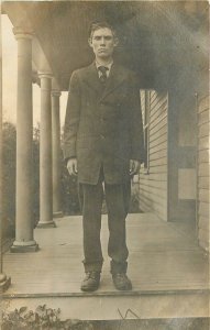 Postcard RPPC C-1910 Stern young man Roscoe Davis 23-7987